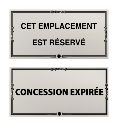 Plaque concession cimetière​