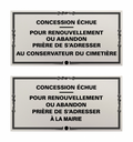 Plaque concession cimetière​