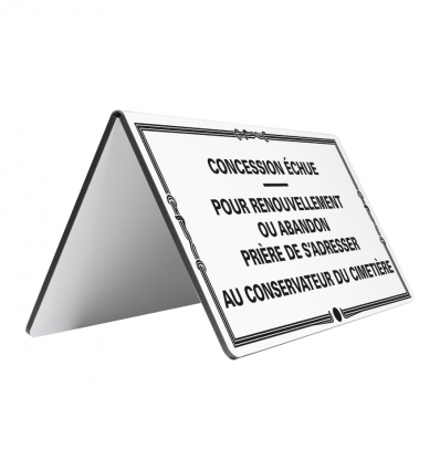 Plaque concession cimetière​
