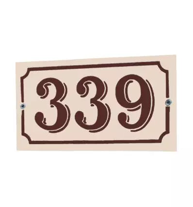Plaque de numéro de rue émaillée