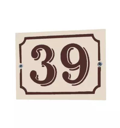 Plaque de numéro de rue émaillée