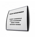 Plaque de porte galbée pour bureau