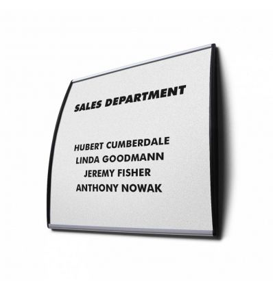 Plaque de porte galbée pour bureau