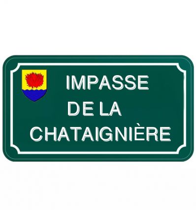 Plaque de rue aluminium couleurs au choix avec blason ou logo