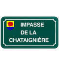 Plaque de rue aluminium couleurs au choix avec blason ou logo