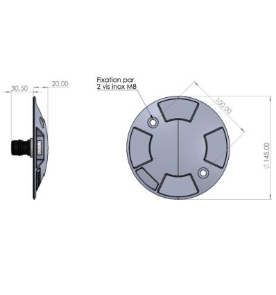 Plot Lumineux Parking LED Rond Quadri-directionnel