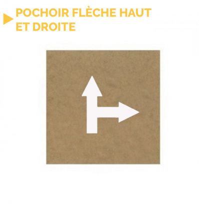 Pochoir flèche direction tout droit et à droite