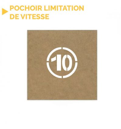 Pochoir limitation de vitesse rond ou ovale 10 km/h