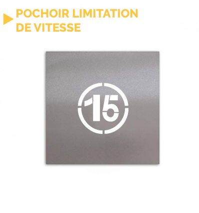 Pochoir limitation de vitesse rond ou ovale 15 km/h