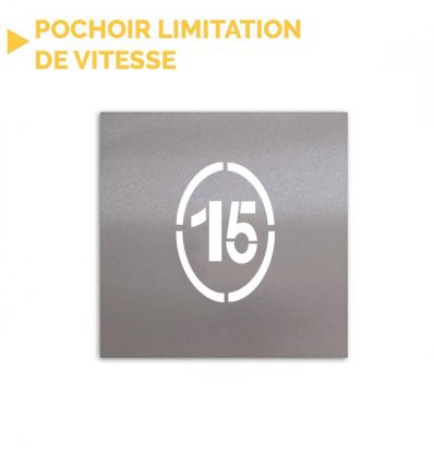 Pochoir limitation de vitesse rond ou ovale 15 km/h