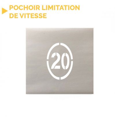 Pochoir limitation de vitesse rond ou ovale 20 km/h