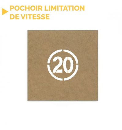 Pochoir limitation de vitesse rond ou ovale 20 km/h
