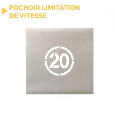 Pochoir limitation de vitesse rond ou ovale 20 km/h