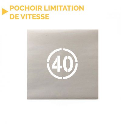 Pochoir limitation de vitesse rond ou ovale 40 km/h