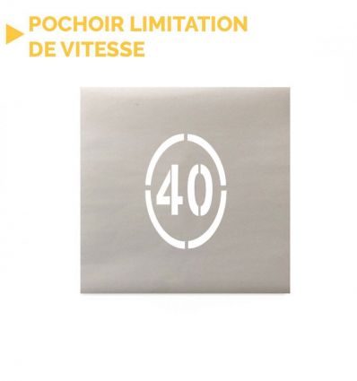 Pochoir limitation de vitesse rond ou ovale 40 km/h