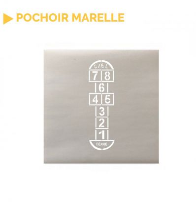 Pochoir Marelle carré en 4 pochoirs