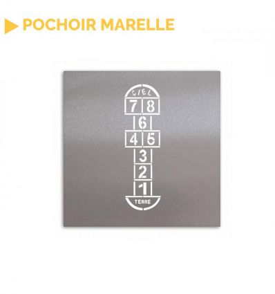 Pochoir Marelle carré en 4 pochoirs