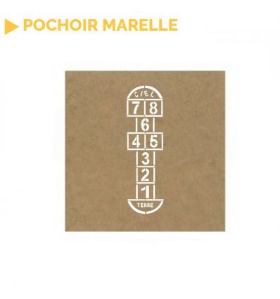 Pochoir Marelle carré en 4 pochoirs