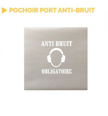 Pochoir port casque anti-bruit avec texte