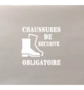 Pochoir port des chaussures de sécurité obligatoire avec texte