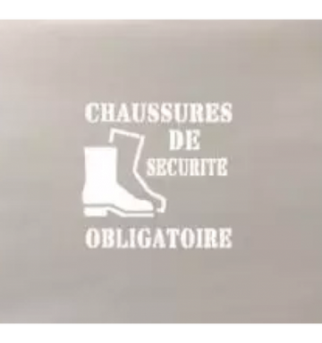 Pochoir port des chaussures de sécurité obligatoire avec texte