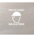 Pochoir port du casque de sécurité obligatoire avec texte