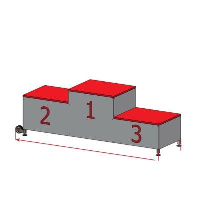 Podium de sport Mobile et Réglable 3 places Acier
