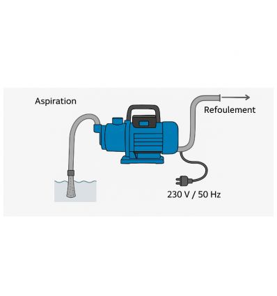 Pompe à eau de surface fonte d'aluminium 1000 W
