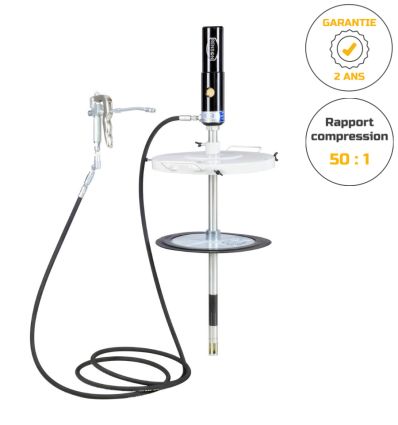 Pompe à graisse pneumatique pour fût en kit