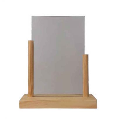 Porte menu de table en bois avec plexi