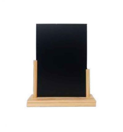 Porte menu de table en bois brut avec ardoise