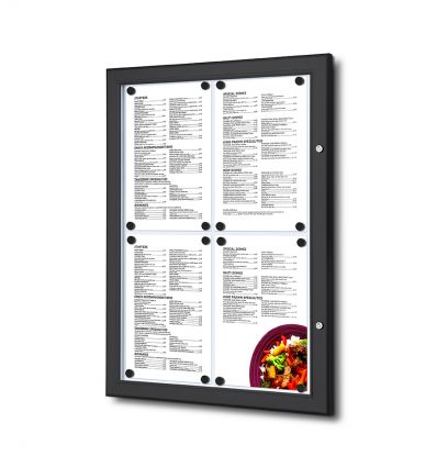 Porte menu mural en alu noir
