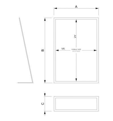 Porte menu pour table "L" en polypropylène