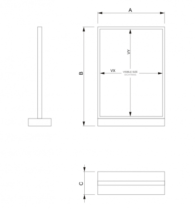 Porte menu pour table "T" en polypropylène