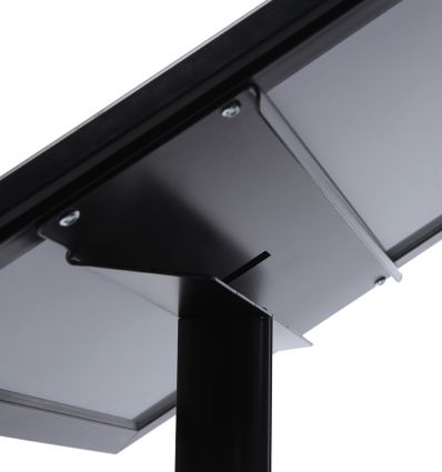 Porte menu sur pied en alu noir 2 x A4