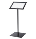 Porte menu sur pied en alu noir 2 x A4