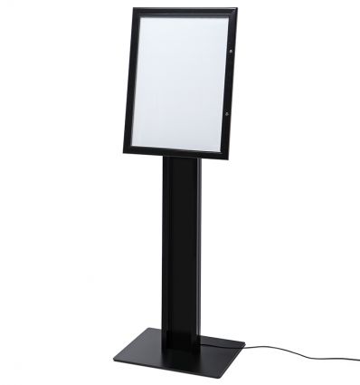 Porte menu sur pied en alu noir design 4 x A4