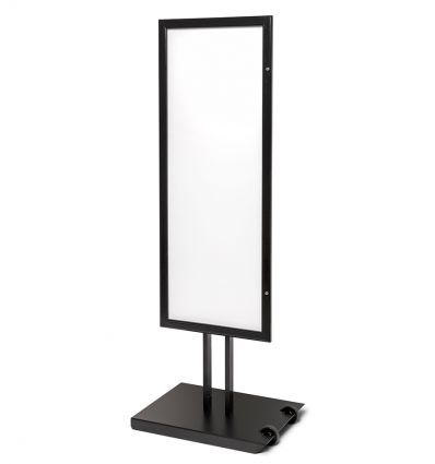 Porte menu sur pied en alu noir 8 x A4