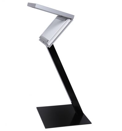 Porte menu sur pied en alu noir premium