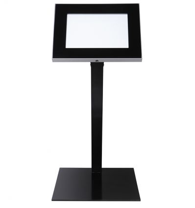 Porte menu sur pied en alu noir premium