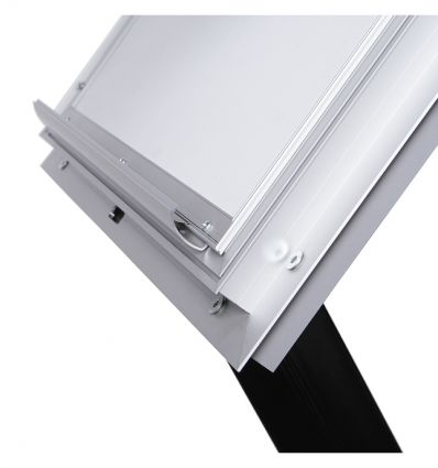 Porte menu sur pied en alu noir premium
