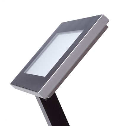 Porte menu sur pied en alu noir premium