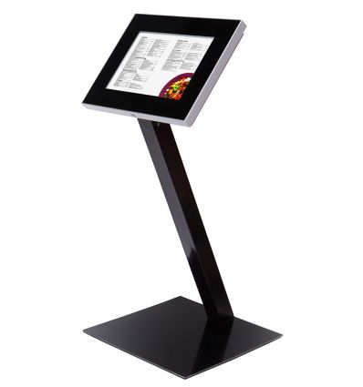 Porte menu sur pied en alu noir premium
