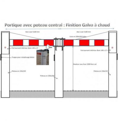 Portique Parking Pivotant Anti-vandalisme