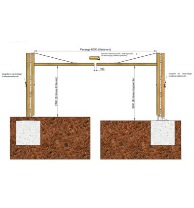 Portique pivotant parking Acier/Bois