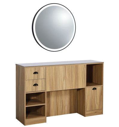 Poste de Coiffage Barbier avec Miroir LED