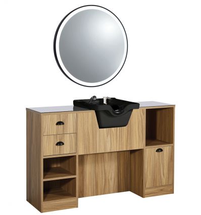 Poste de Coiffage Barbier avec Miroir LED