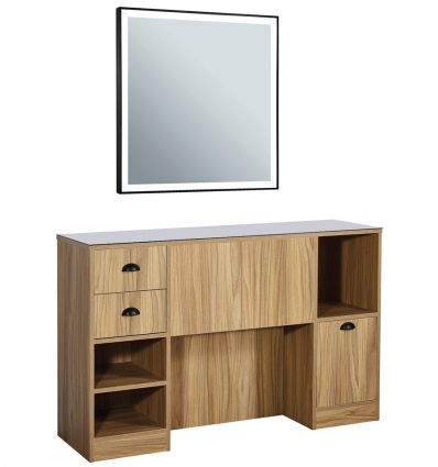 Poste de Coiffage Barbier avec Miroir LED