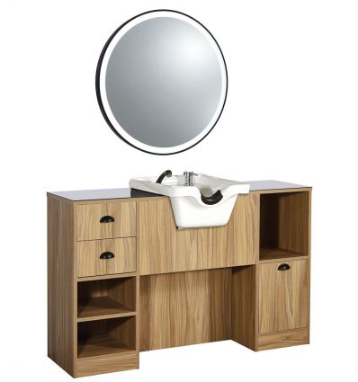 Poste de Coiffage Barbier avec Miroir LED