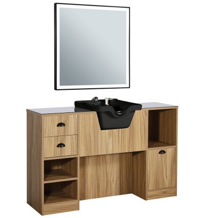 Poste de Coiffage Barbier avec Miroir LED